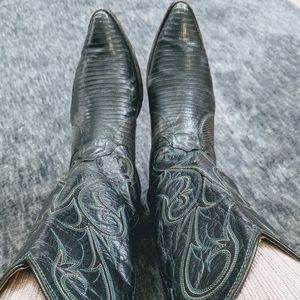 DAN POST WOMEN'S GREEN LIZARD WESTERN BOOT